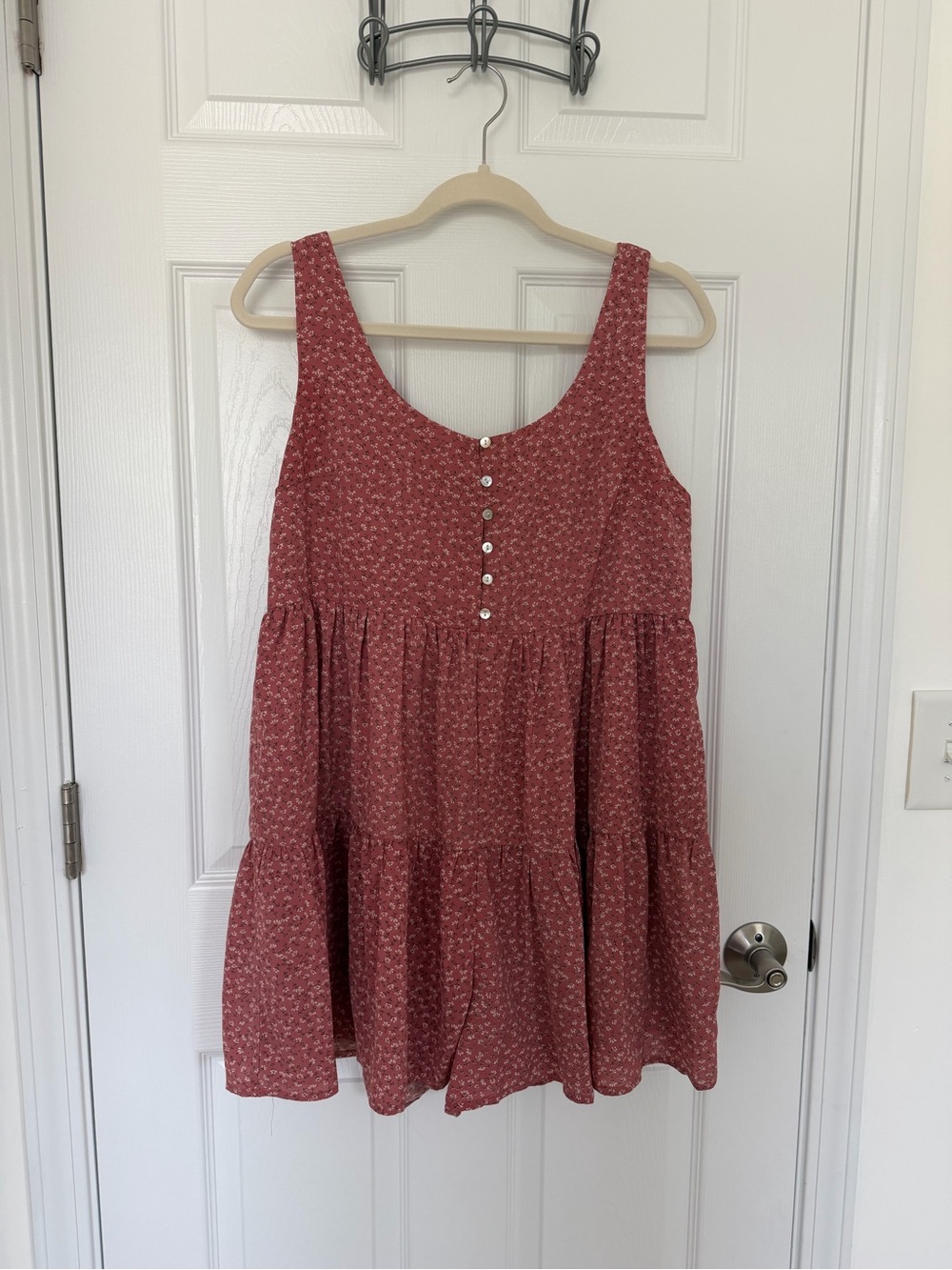 Women’s Sleeveless Tiered Sundress Romper - Dusty Rose